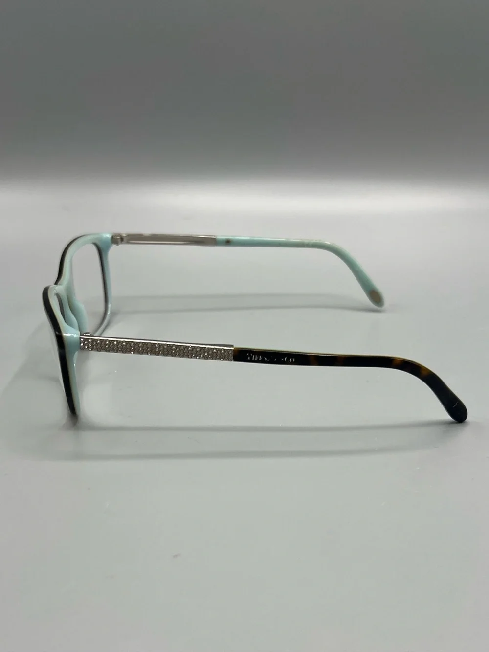 Tiffany & Co. Women’s Eyeglasses Brown Tortoise Tiffany Blue Crystal Frames